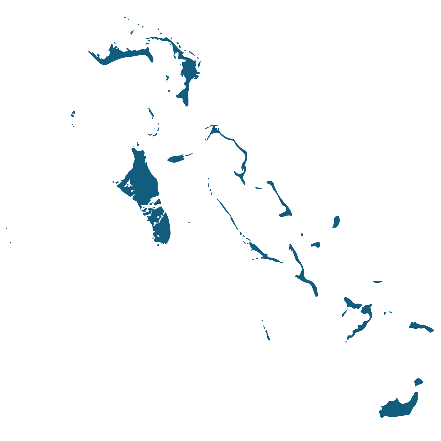 Blue map of The Bahamas