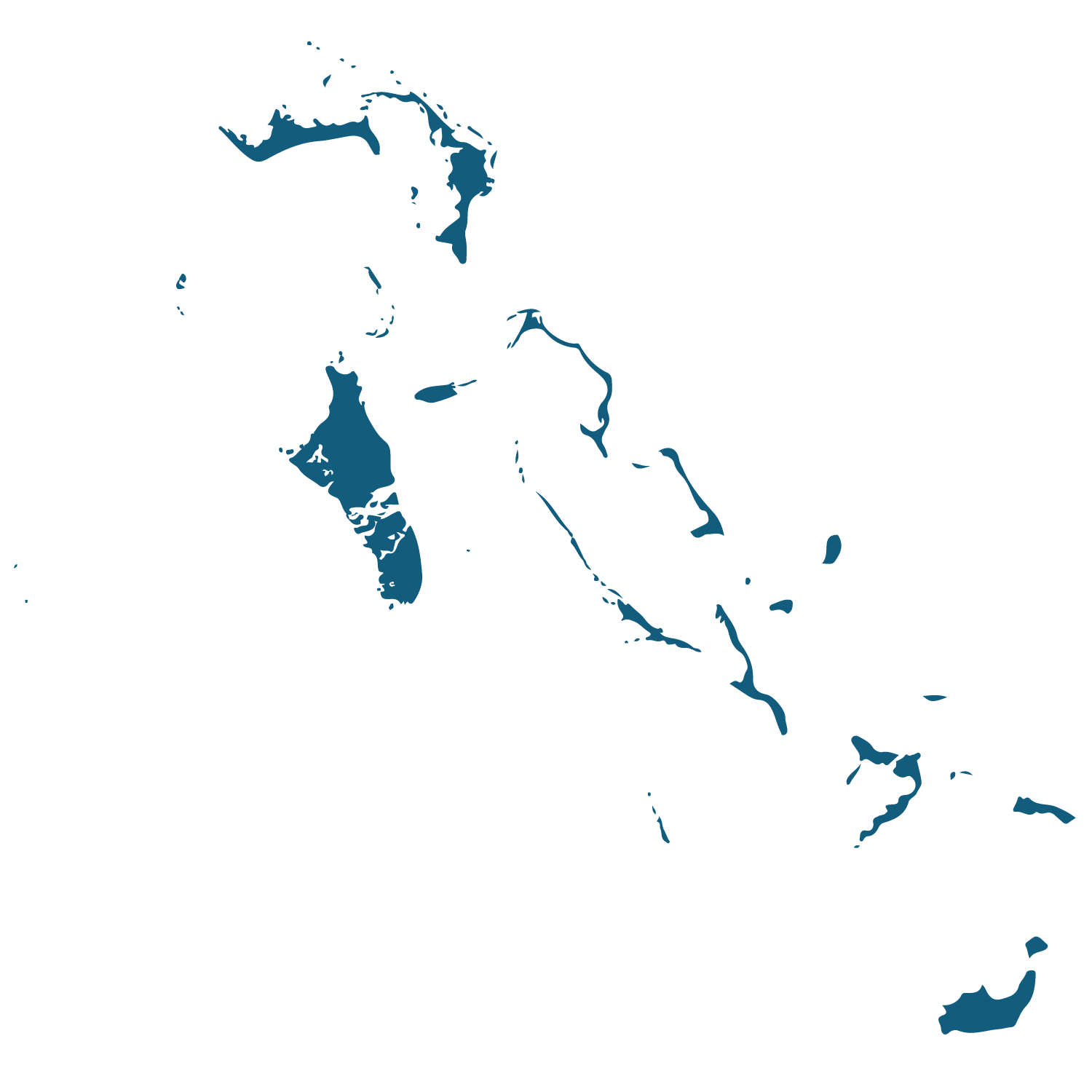 Blue map of The Bahamas